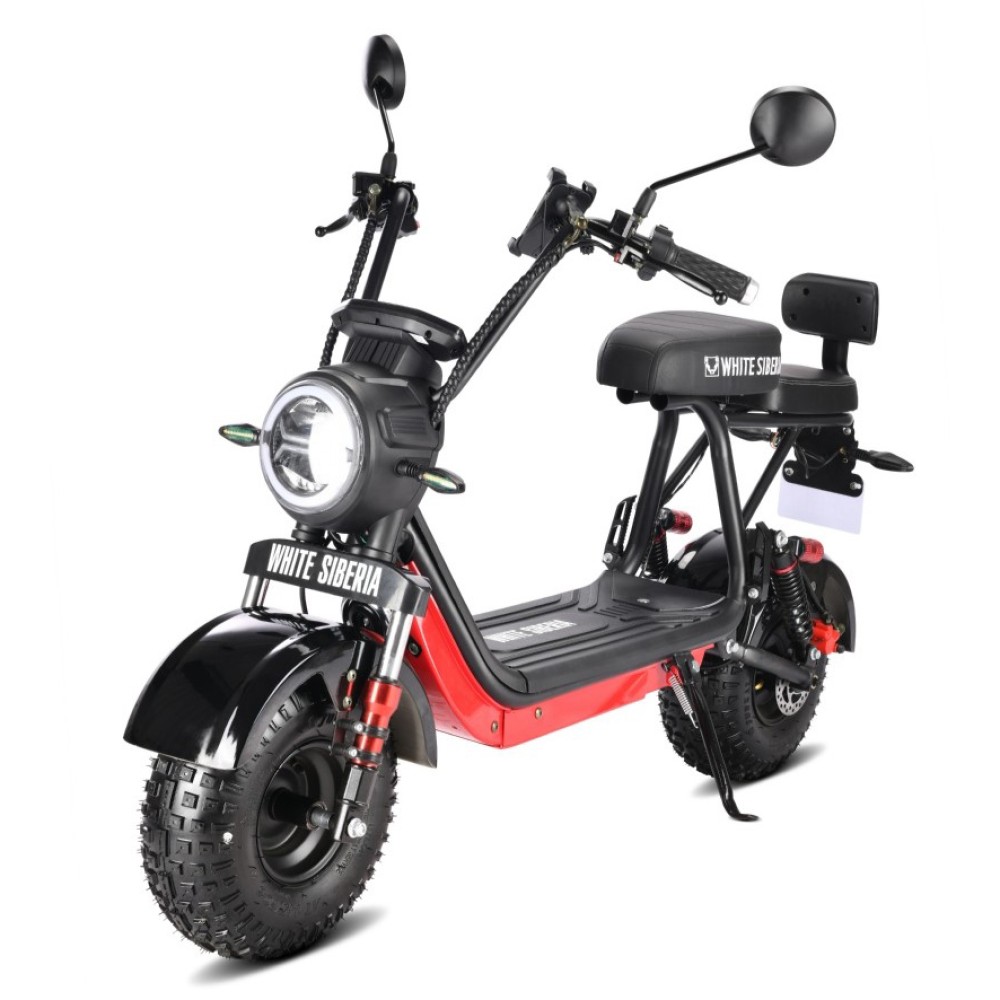 Электроскутер CityCoco WHITE SIBERIA MINI R 2.0 1200W (2022) BLACK 10